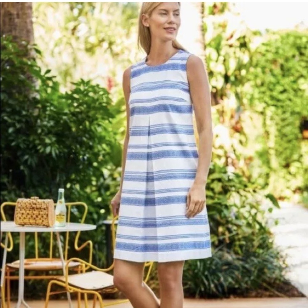 J. McLaughlin Tracy Jesta Blue/White Shift Sz M